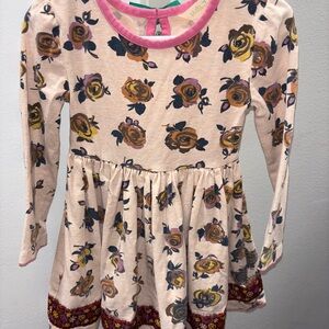 Matilda Jane Floral Kids Dress - Pink and Brown